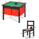 NNECW 2-in-1 Kids Activity Table and Chair Set with Storage-Coffee