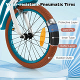 NNECW Kids Bike Adjustable with Handbrake and Basket for 4-8 Years Old-Turquoise-18 inches