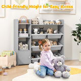NNECW Kids Bookshelf Toy Storage Organizer with 8 Storage Boxes