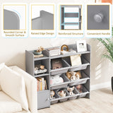 NNECW Kids Bookshelf Toy Storage Organizer with 8 Storage Boxes