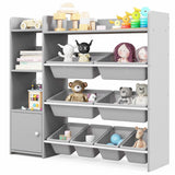 NNECW Kids Bookshelf Toy Storage Organizer with 8 Storage Boxes