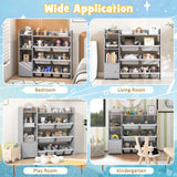 NNECW Kids Bookshelf Toy Storage Organizer with 8 Storage Boxes
