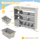 NNECW Kids Bookshelf Toy Storage Organizer with 8 Storage Boxes