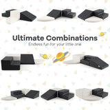 NNECW 4-Piece Kids Climb Crawl Playset for Nursery and Kindergarten-White