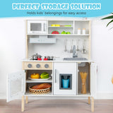 NNECW Kids Kitchen Playset with Towel Rack for Toddlers