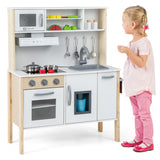 NNECW Kids Kitchen Playset with Towel Rack for Toddlers