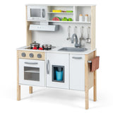 NNECW Kids Kitchen Playset with Towel Rack for Toddlers