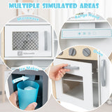 NNECW Kids Kitchen Playset with Towel Rack for Toddlers