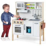 NNECW Kids Kitchen Playset with Towel Rack for Toddlers