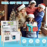 NNECW Kids Kitchen Playset with Towel Rack for Toddlers