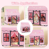 NNECW Kids Play Castle Tent Large Playhouse Toys Gifts with Star Lights Washable Mat-Pink
