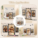 NNECW Kids Play Castle Tent Large Playhouse Toys Gifts with Star Lights Washable Mat-Beige