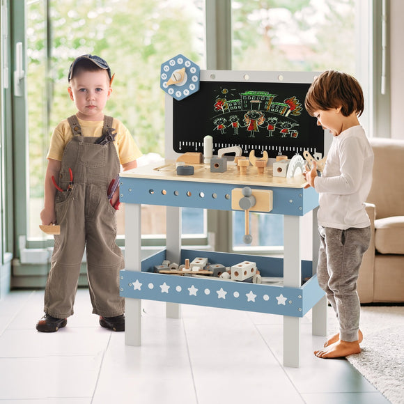 NNECW Kids Play Tool Workbench Set with 61 PCS Tool & Parts Set for Age 3/4/5 Years Old