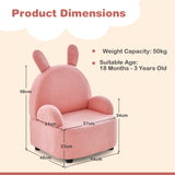 NNECW Kids Sofa Chair with Wood Construction Plush Fabric for Nursery