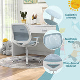 NNECW Kids Swivel Mesh Children Computer Chair with Adjustable Height-Blue