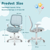 NNECW Kids Swivel Mesh Children Computer Chair with Adjustable Height-Blue