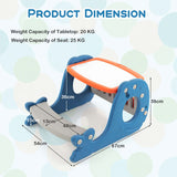 NNECW Convertible Kids Activity Table Set with Whiteboard for Kids