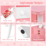 NNECW Kids Vanity Set with Tri-folding Acrylic Mirror TOP 20 Bonus Trinkets Set