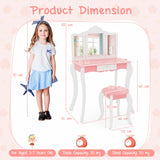 NNECW Kids Vanity Set with Tri-folding Acrylic Mirror TOP 20 Bonus Trinkets Set