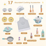 NNECW Kids Wooden Kitchen Playset with Microwave & Washing Machine for Aged 3-10 Years Old