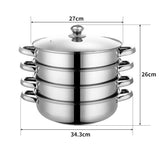 TOQUE Stainless Steel Steamer Meat Vegetable-1910112821643972610