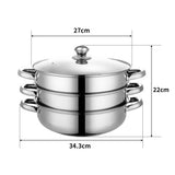 TOQUE Stainless Steel Steamer Meat Vegetable-1910112821501366274