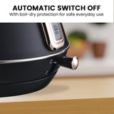 NNEDPE 1.7L Rose Trim Collection Kettle - Black
