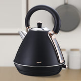 NNEDPE 1.7L Rose Trim Collection Kettle - Black