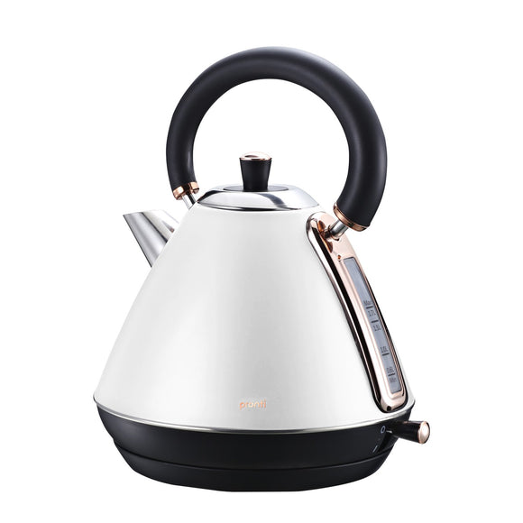 NNEDPE 1.7L Rose Trim Collection Kettle - White