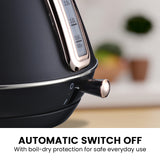 NNEDPE Rose Trim Collection Toaster & Kettle Bundle - Black