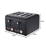 NNEDPE Rose Trim Collection Toaster & Kettle Bundle - Black