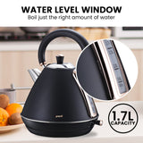 NNEDPE Rose Trim Collection Toaster & Kettle Bundle - Black