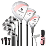 NNECW Ladies Complete Golf Club Set with Driver and Stand Bag-Pink