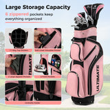 NNECW Ladies Complete Golf Club Set with Driver and Stand Bag-Pink