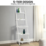 NNEDPE Aster 5-Tier Ladder Shelf - White