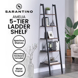 NNEDPE Amelia 5-Tier Ladder Shelf - Walnut