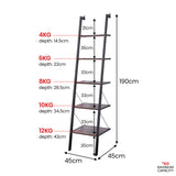 NNEDPE Amelia 5-Tier Ladder Shelf - Walnut