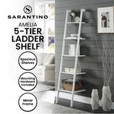 NNEDPE Amelia 5-Tier Ladder Shelf - White