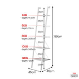 NNEDPE Amelia 5-Tier Ladder Shelf - White