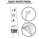 NNEDPE Amelia 5-Tier Ladder Shelf - White