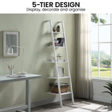 NNEDPE Amelia 5-Tier Ladder Shelf - White
