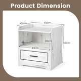 NNECW LED Smart Bedside Table with USB Port Adjustable Light Colors and Brightness
