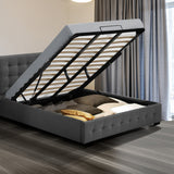 Levede Fabric Bed Frame King Tufted Dark Grey-1910113203594072071