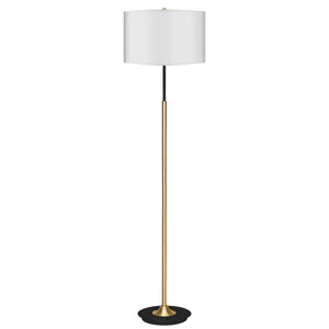 NNEDPE Metal Floor Lamp Brushed Brass Finish with White Shade