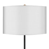 NNEDPE Metal Floor Lamp Brushed Brass Finish with White Shade