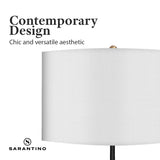 NNEDPE Metal Floor Lamp Brushed Brass Finish with White Shade