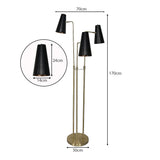 NNEDPE Three Metal Shade Floor Lamp