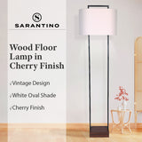 NNEDPE Wood Floor Lamp in Cherry Finish
