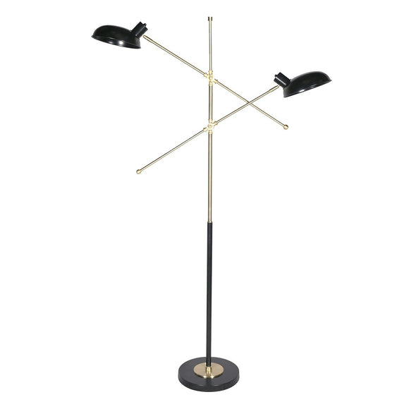 NNEDPE Adjustable Two Light Lamp Black and Gold Finish