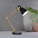 NNEDPE Adjustable Metal Table Lamp in Black and Gold